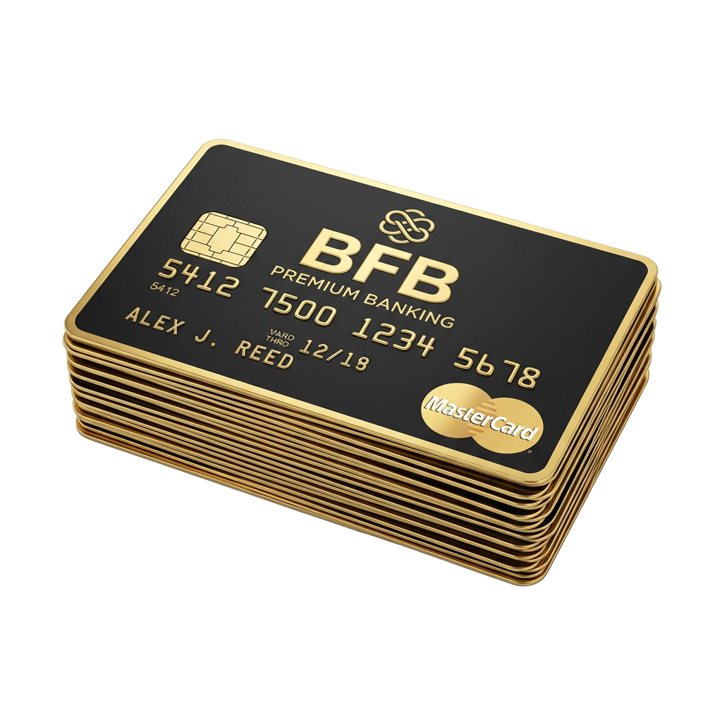 BFB metal card and mobile wallet with contactless payment